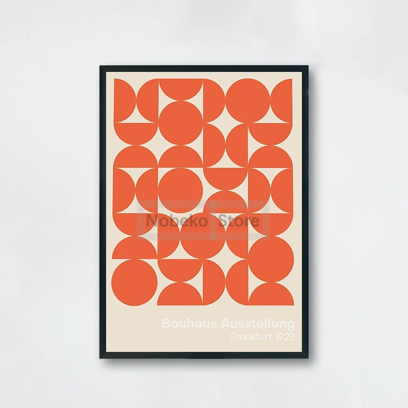 Plakat Bauhaus - geometryczna grafika mid-century Fioletowy/фиолетовый