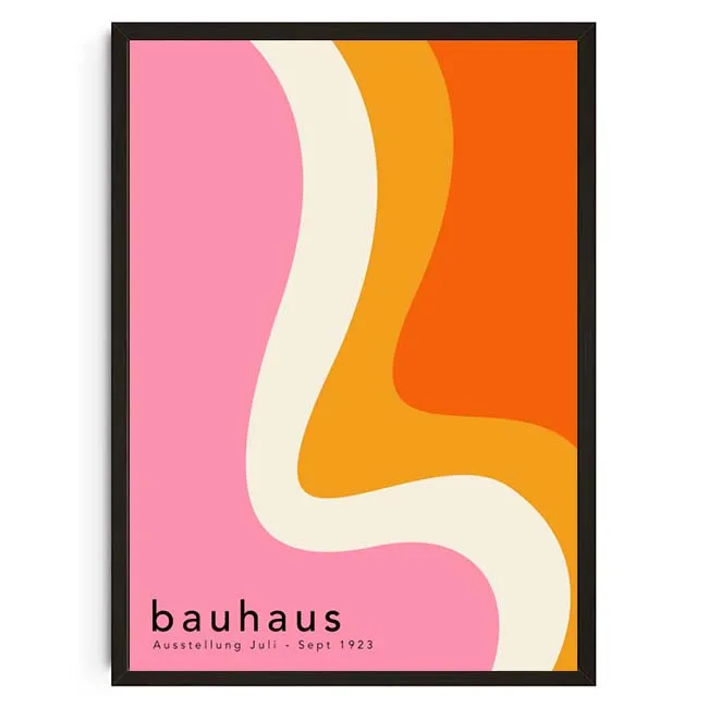 Geometryczny plakat Bauhaus w stylu retro Kawa