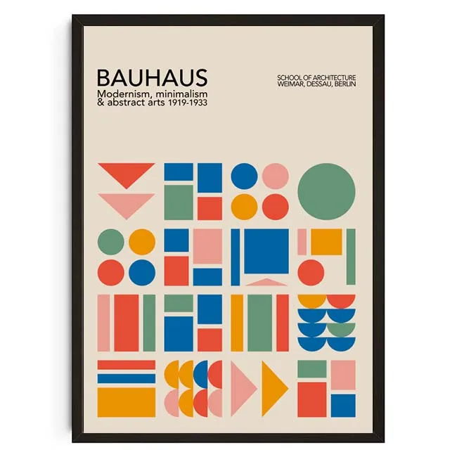 Geometryczny plakat Bauhaus w stylu retro Mięta