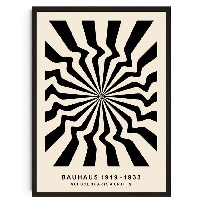 Geometryczny plakat Bauhaus w stylu retro Róża czerwona