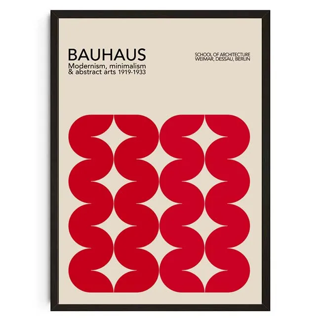 Geometryczny plakat Bauhaus w stylu retro Turkusowy