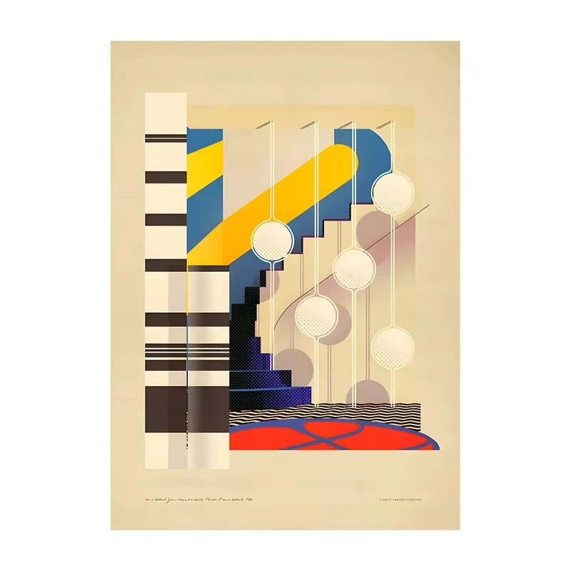 Plakat Bauhaus Klasyczna Abstrakcja Beżowy