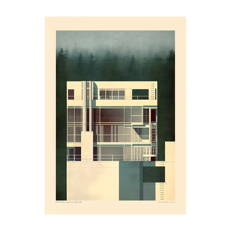 Plakat Bauhaus Klasyczna Abstrakcja Czerwony