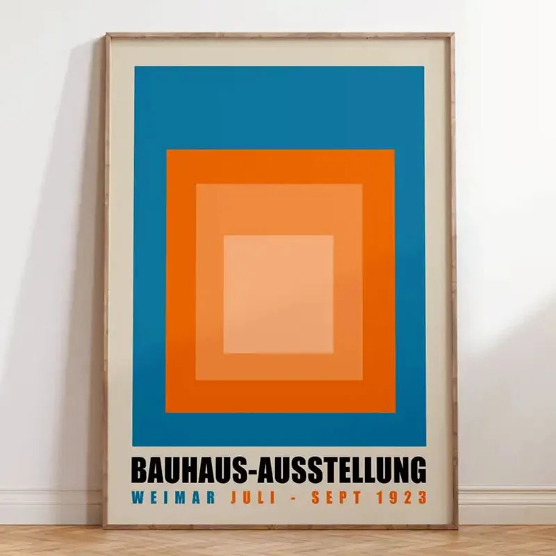 Plakat Bauhaus geometryczny - nowoczesna dekoracja Granatowy