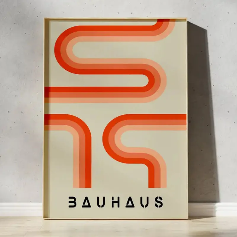 Plakat Bauhaus geometryczny - nowoczesna dekoracja Niebieski