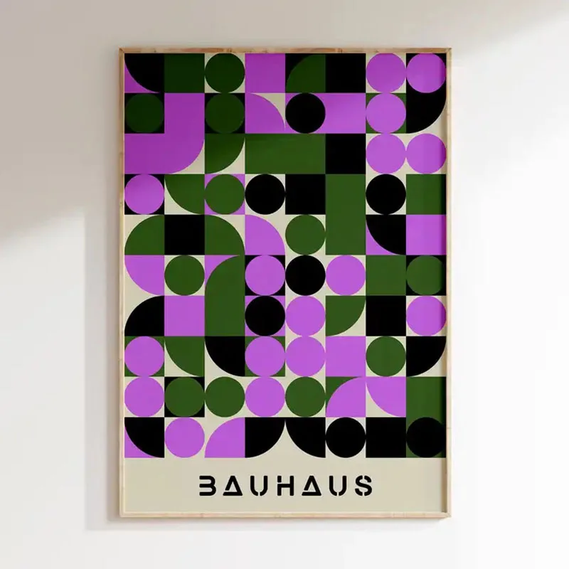 Plakat Bauhaus geometryczny - nowoczesna dekoracja Złoto