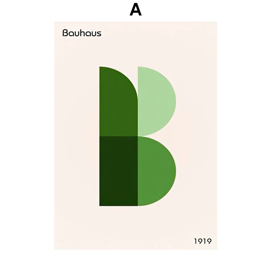 Plakat Bauhaus zielona architektura Biały