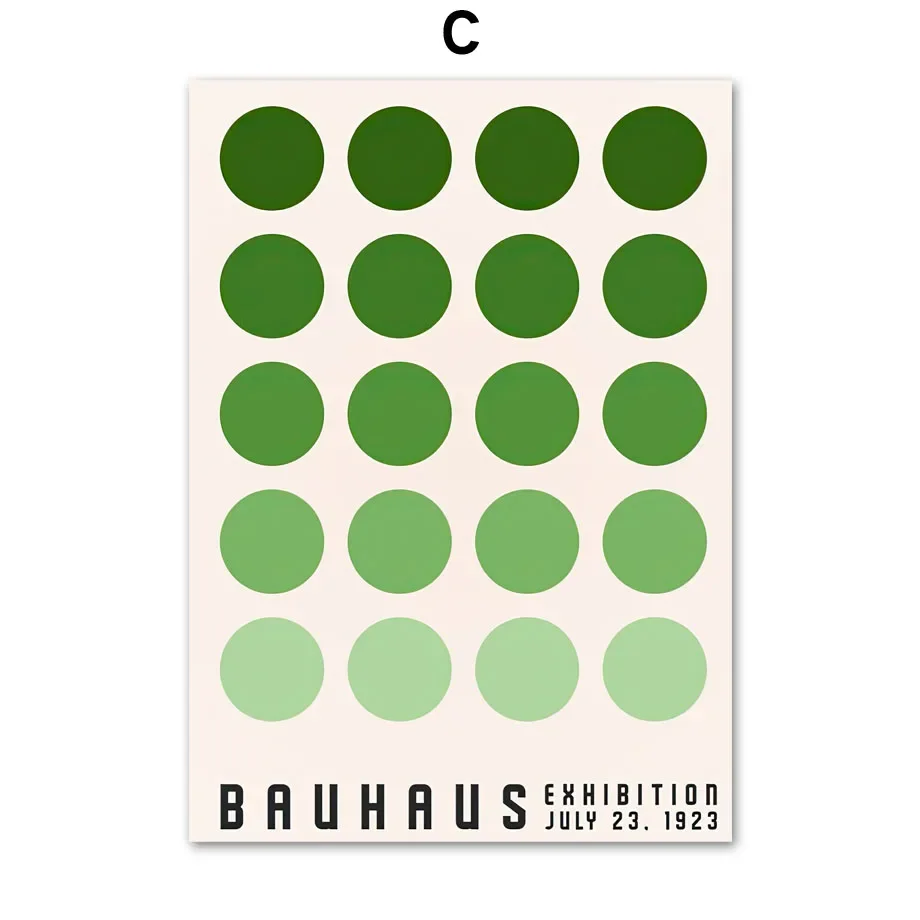 Plakat Bauhaus zielona architektura Czerwony