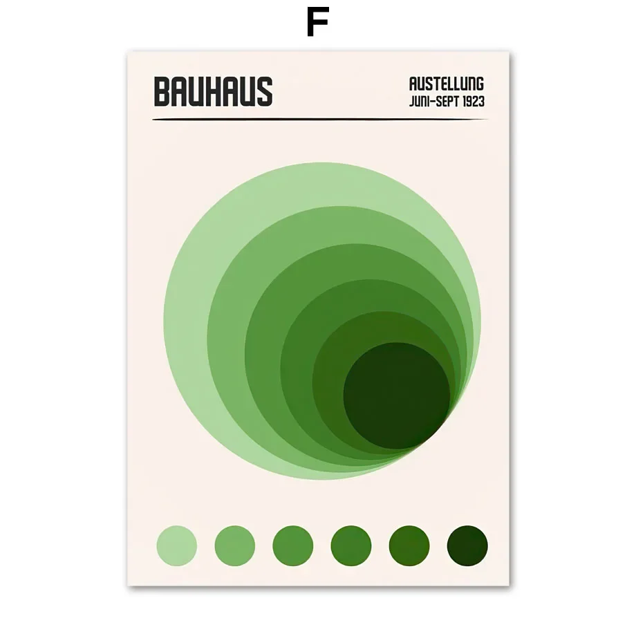Plakat Bauhaus zielona architektura Jasnoszary