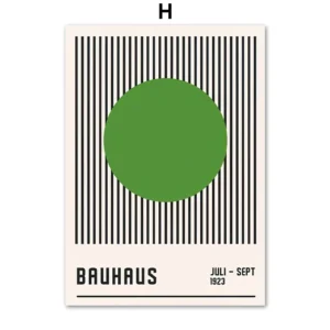 Plakat Bauhaus zielona architektura Niebieski