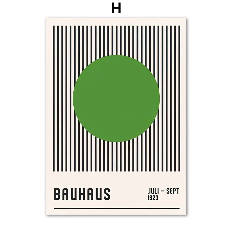 Plakat Bauhaus zielona architektura Niebieski