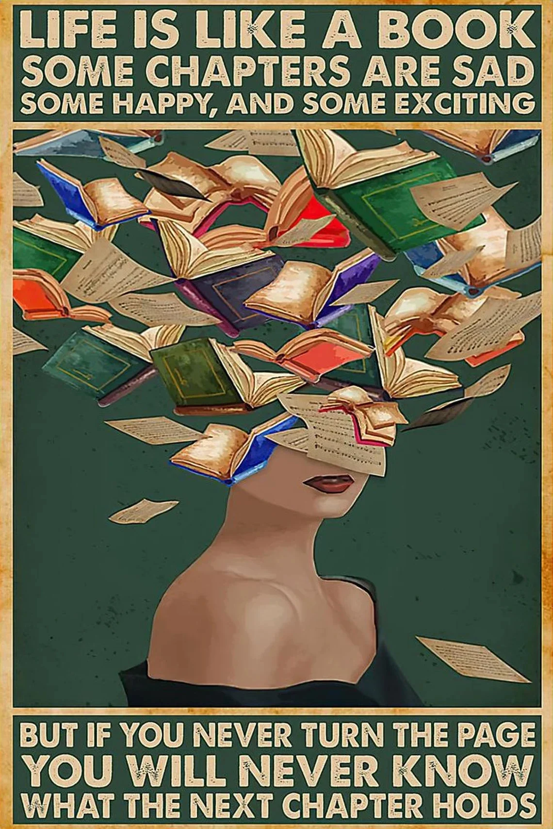 Be Kind To Your Mind - plakat z pozytywnym cytatem Pomarańczowy