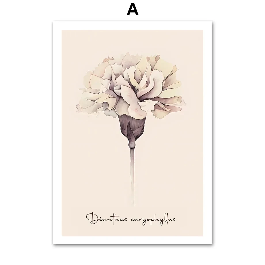 Plakat beżowy dmuchawiec minimalistyczny Biały
