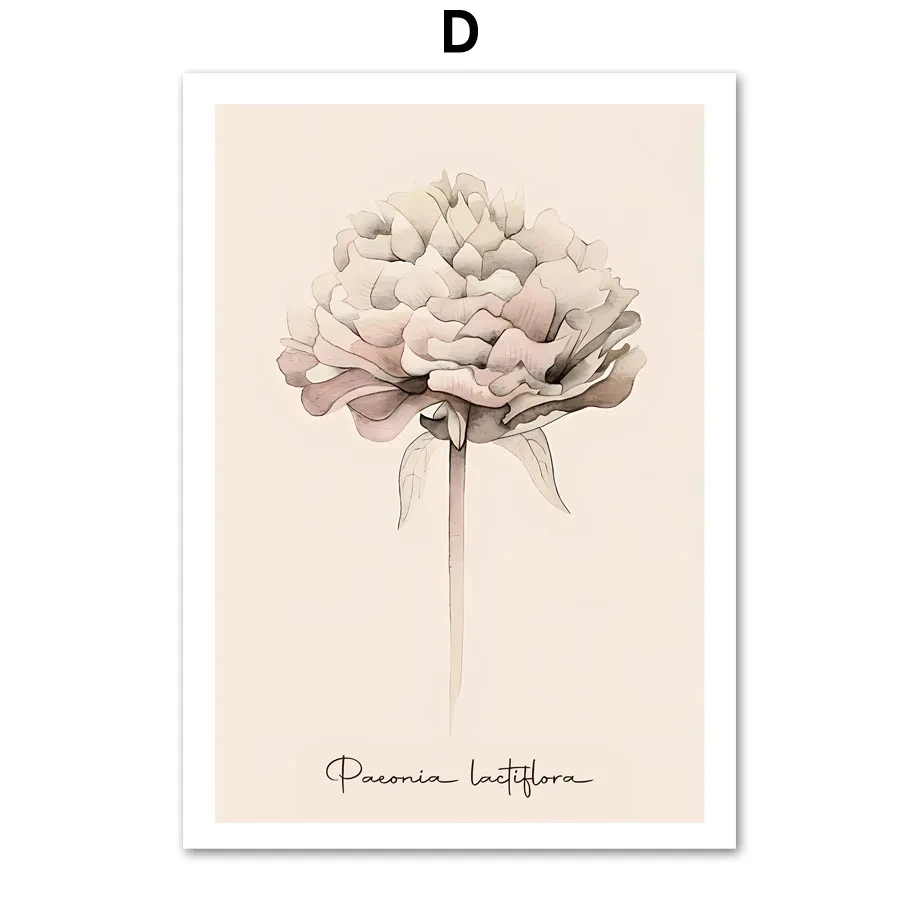Plakat beżowy dmuchawiec minimalistyczny Burgundia