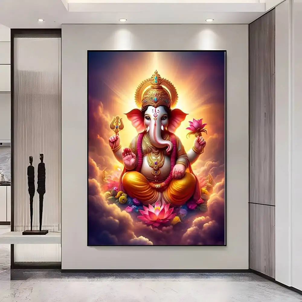 Plakat indyjska bogini Durga i Hanuman Wielo
