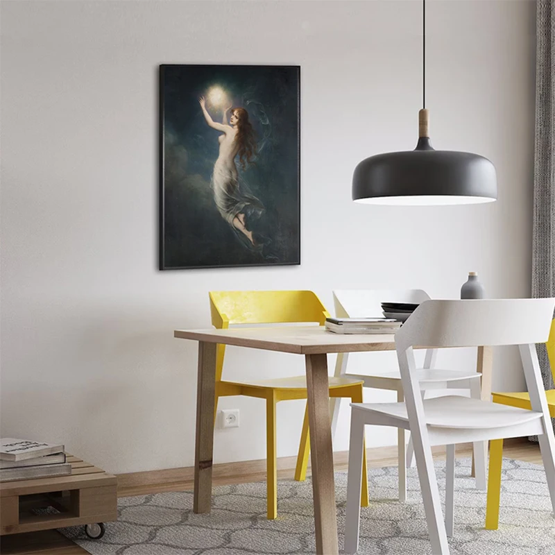 Plakat Bogini Księżyca - księżyc i gwiazdy Burgundia