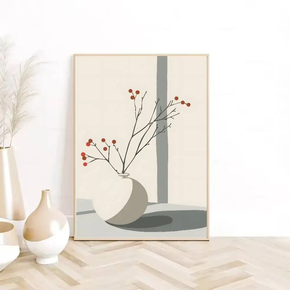 Plakat boho abstrakcja Brązowy