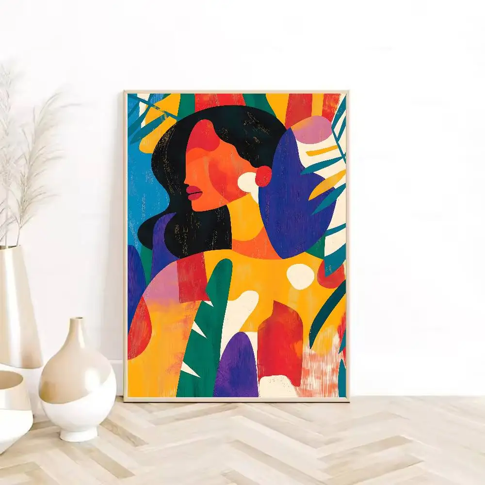 Plakat boho abstrakcja Burgundia