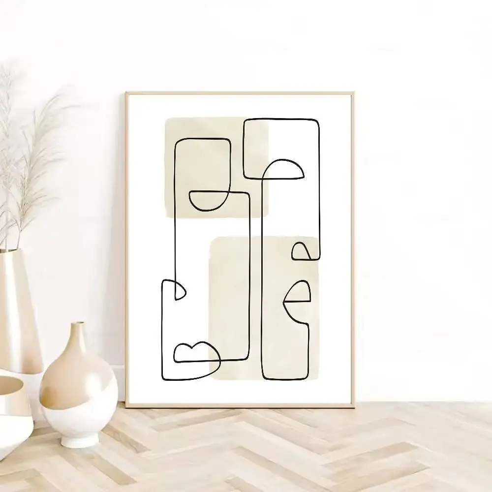Plakat boho abstrakcja Czerwony