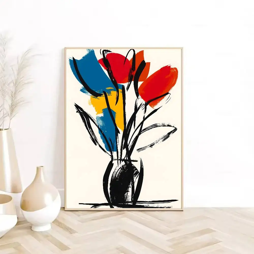 Plakat boho abstrakcja Fioletowy
