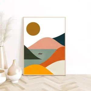 Plakat boho abstrakcja Różowy