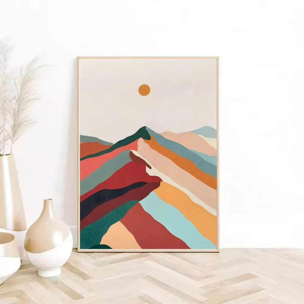 Plakat boho abstrakcja Szary