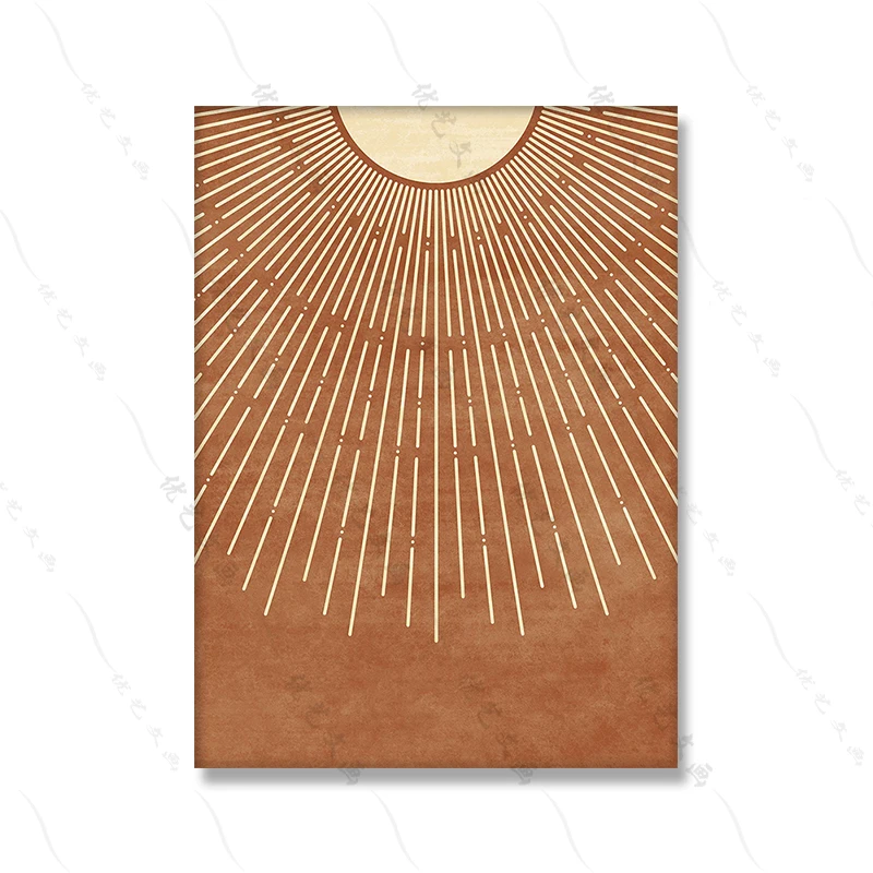 Plakat boho - pustynny zachód słońca Fioletowy