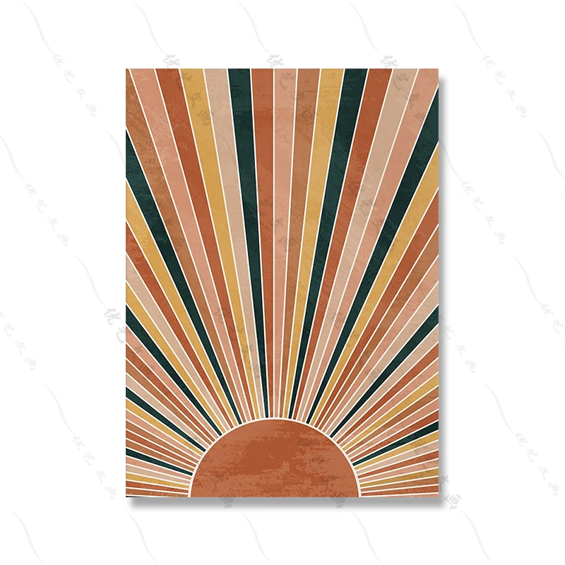Plakat boho - pustynny zachód słońca żółty