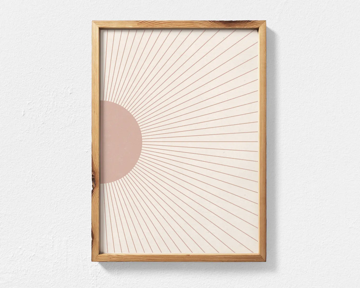 Boho słońce mid century - plakat abstrakcyjny Burgundia
