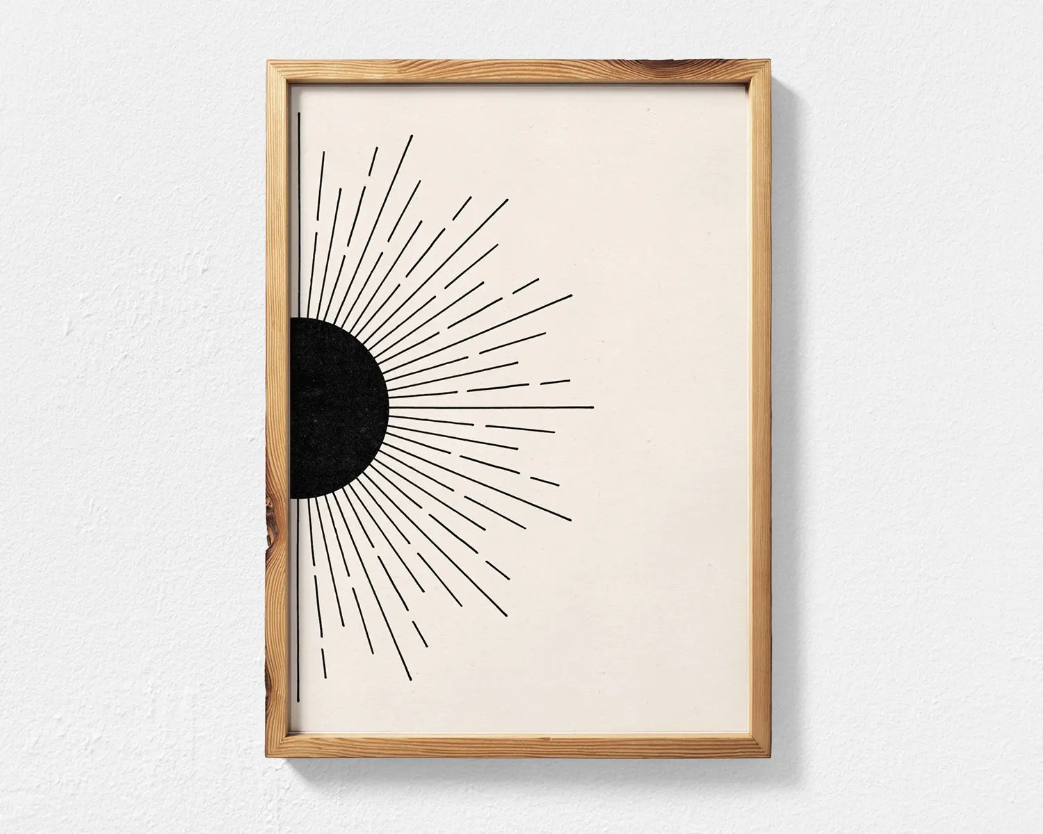 Boho słońce mid century - plakat abstrakcyjny Granatowy