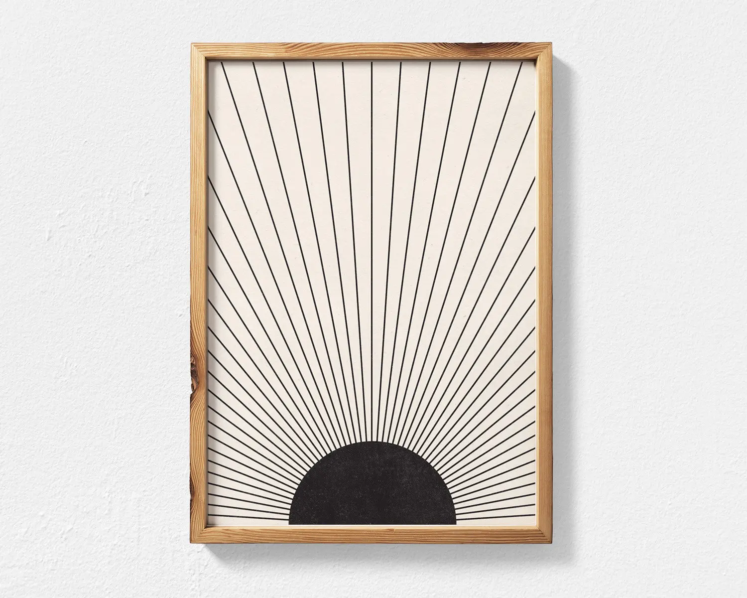 Boho słońce mid century - plakat abstrakcyjny Jasnożółty