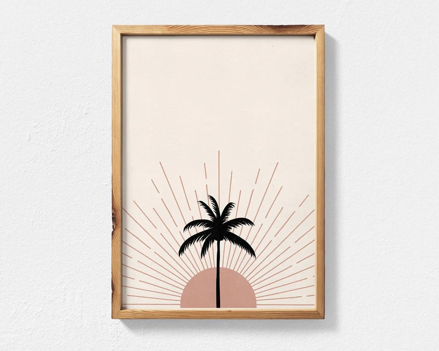 Boho słońce mid century - plakat abstrakcyjny Zielony