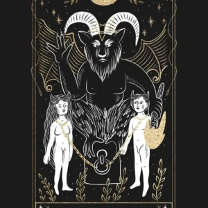Plakat boho tarot słońce i księżyc Biały