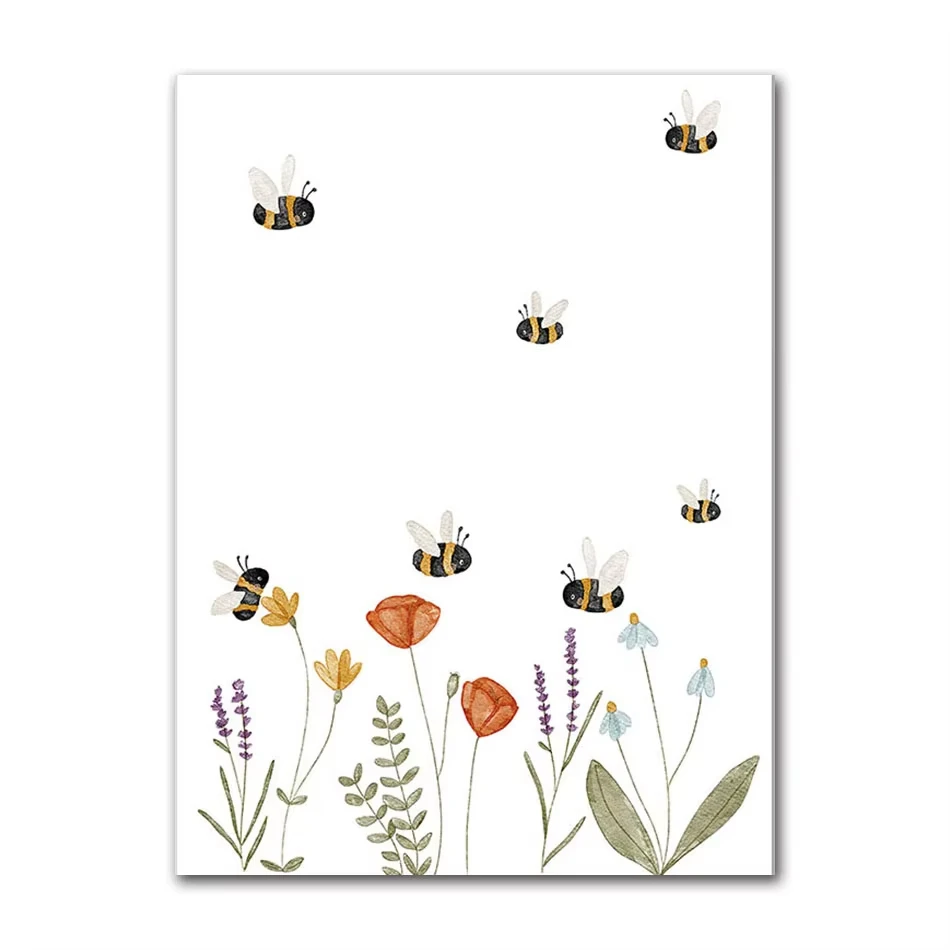 Plakat boho zwierzęta dla dzieci Czerwony
