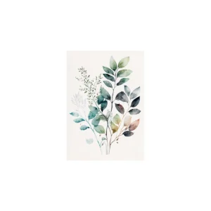 Plakat botaniczny akwarelowy eukaliptus Burgundia