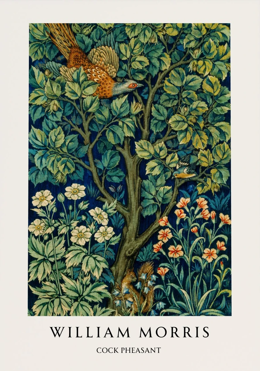 Plakat Botaniczny Vintage z Kwiatami Niebieski