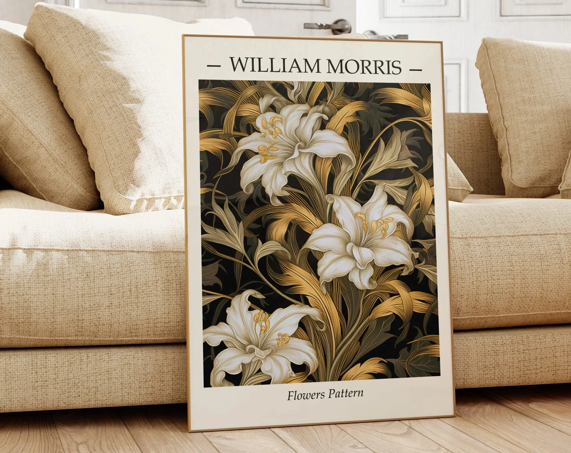 Plakat botaniczny vintage w stylu retro Armijna zieleń