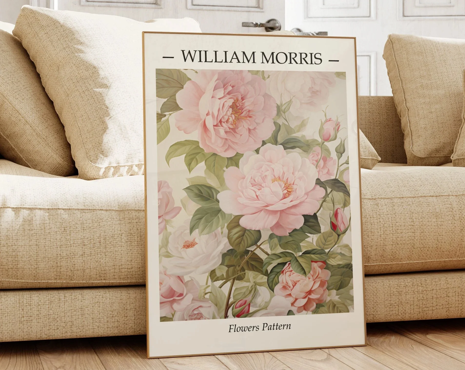 Plakat botaniczny vintage w stylu retro Beżowy