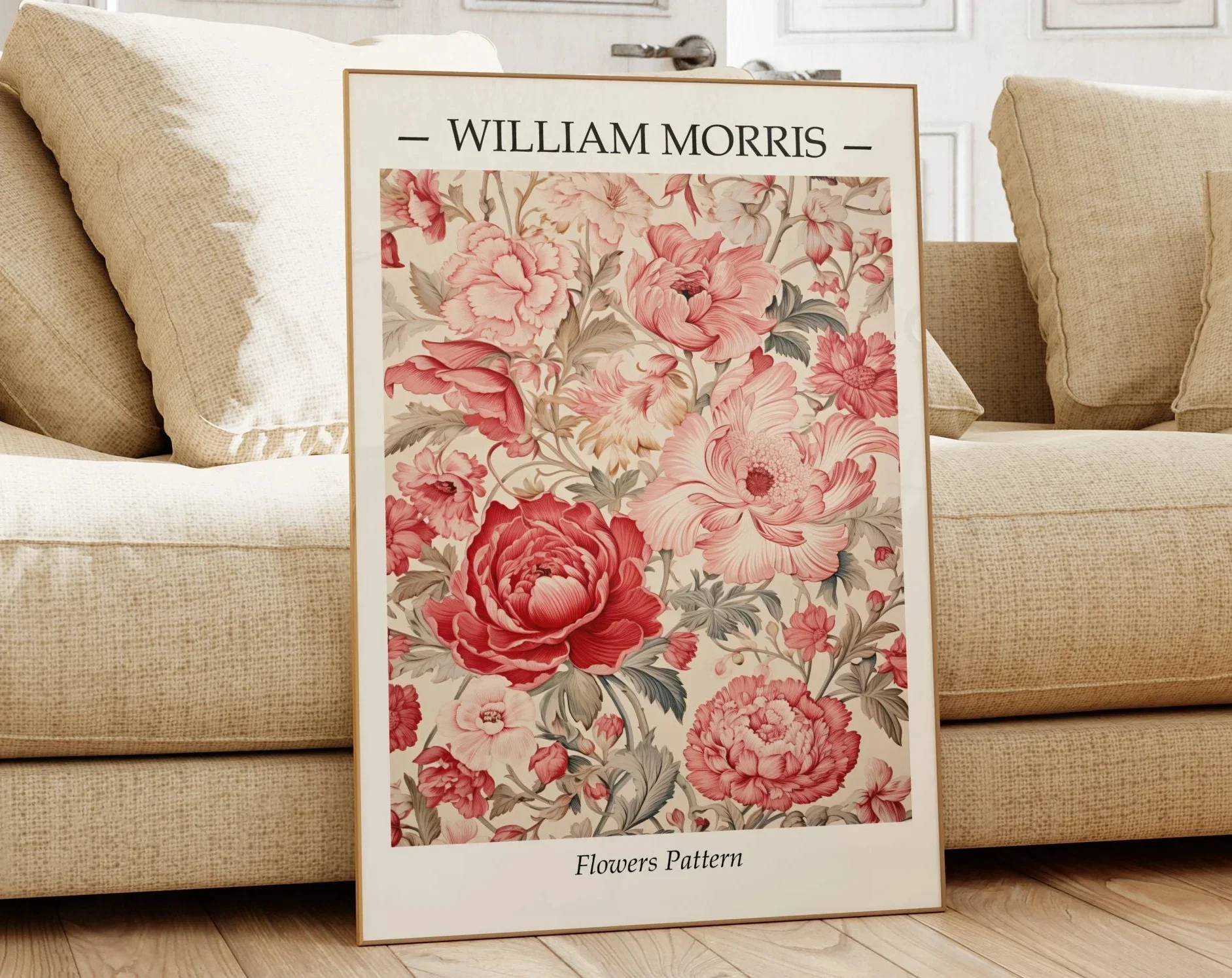 Plakat botaniczny vintage w stylu retro Róża czerwona