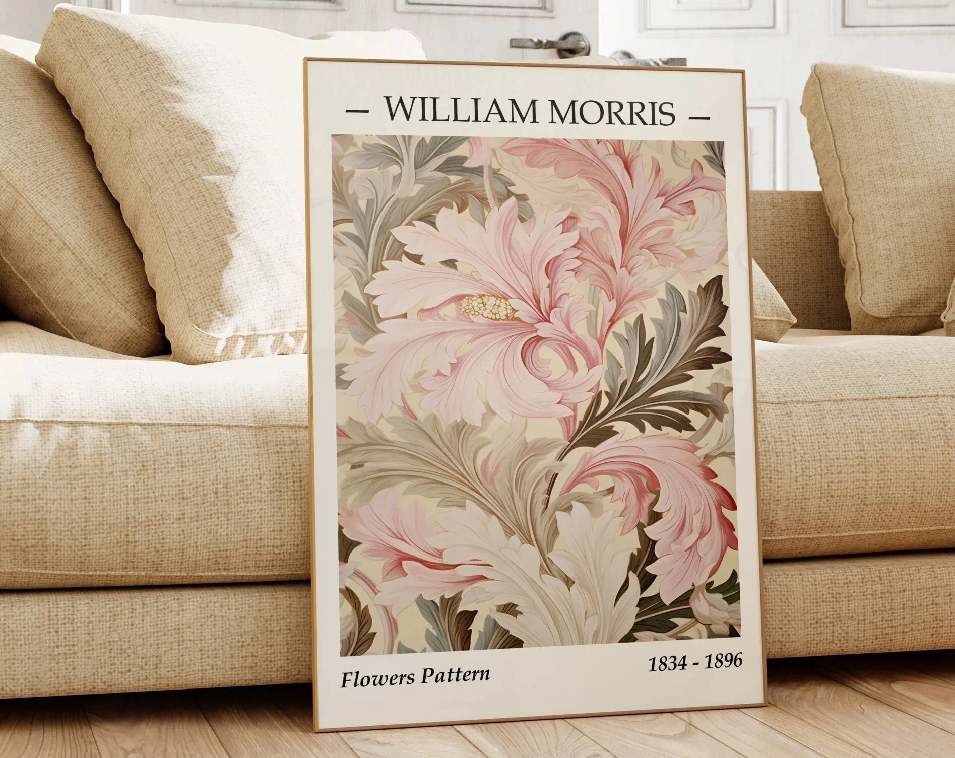 Plakat botaniczny vintage w stylu retro Srebrny