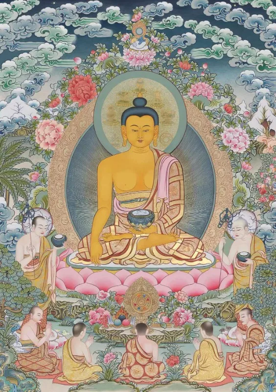 Budda - plakat do medytacji i wyciszenia śliwka