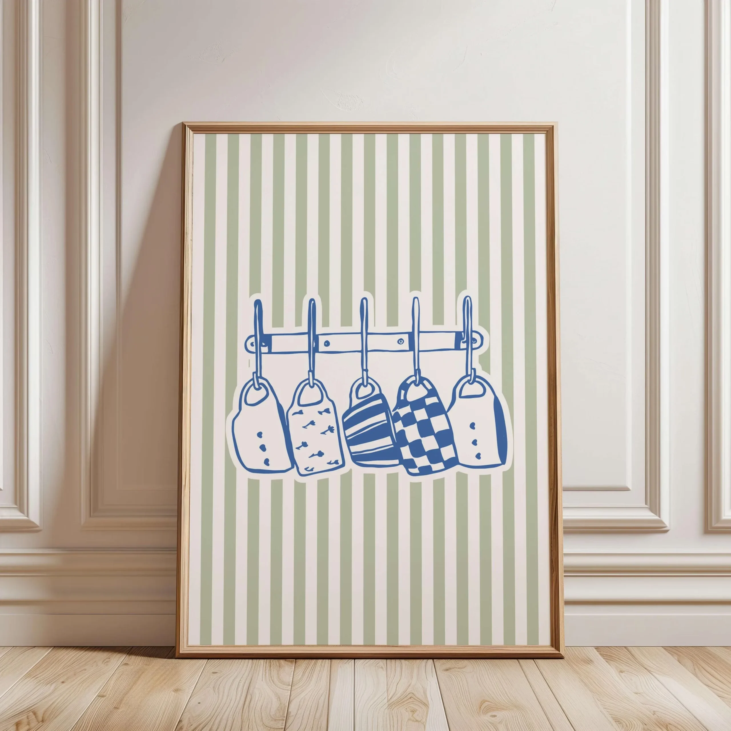 Minimalistyczny plakat Cafecito z motywem matcha Jezioro błękitne
