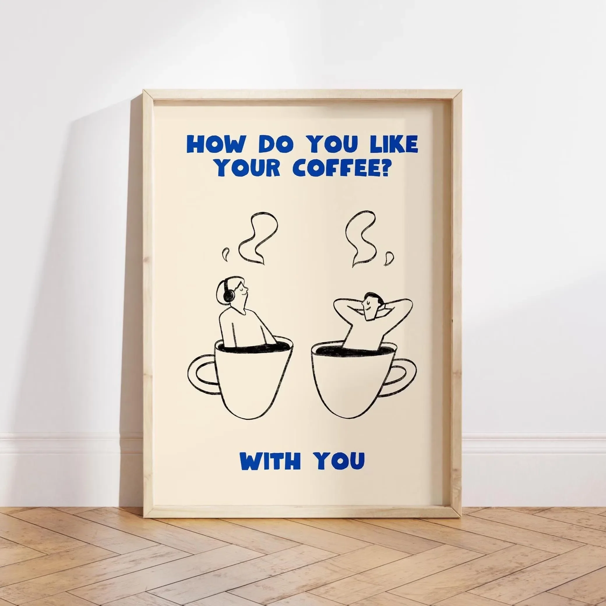 Minimalistyczny plakat Cafecito z motywem matcha Złoto