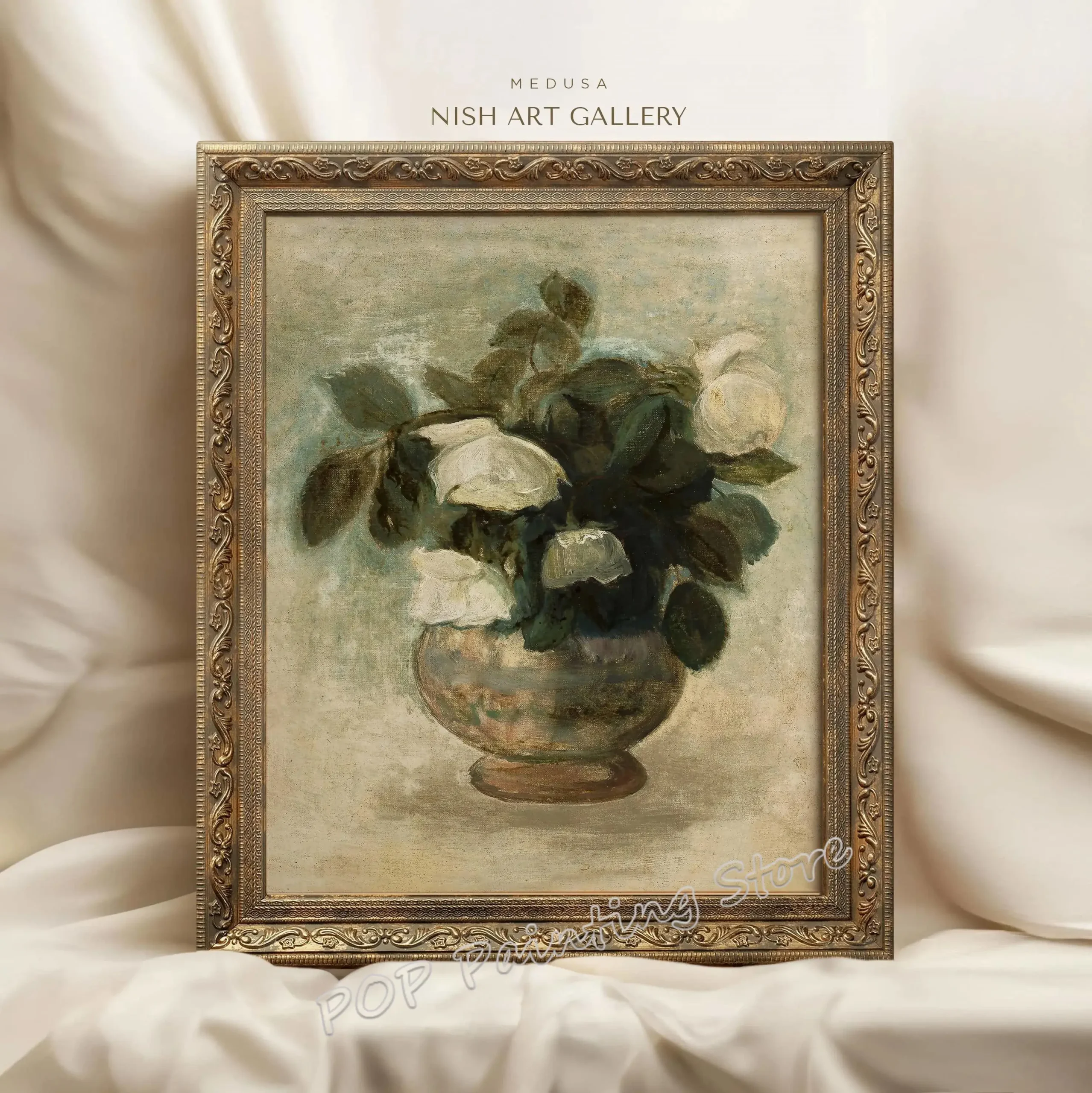 Cytryny i kwiaty - plakat botaniczny w stylu vintage Zielony