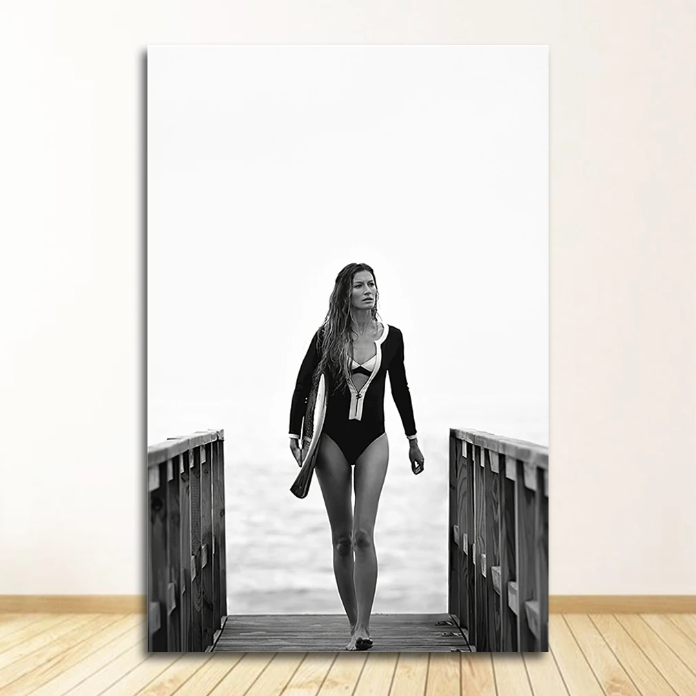 Plakat czarno-biała fotografia mody Zielony