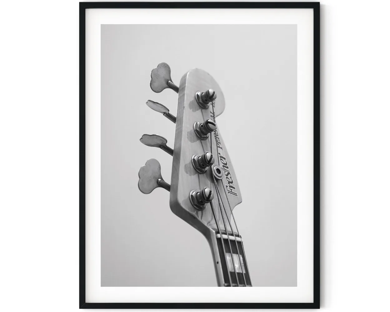 Plakat czarno-białe instrumenty muzyczne Brązowy