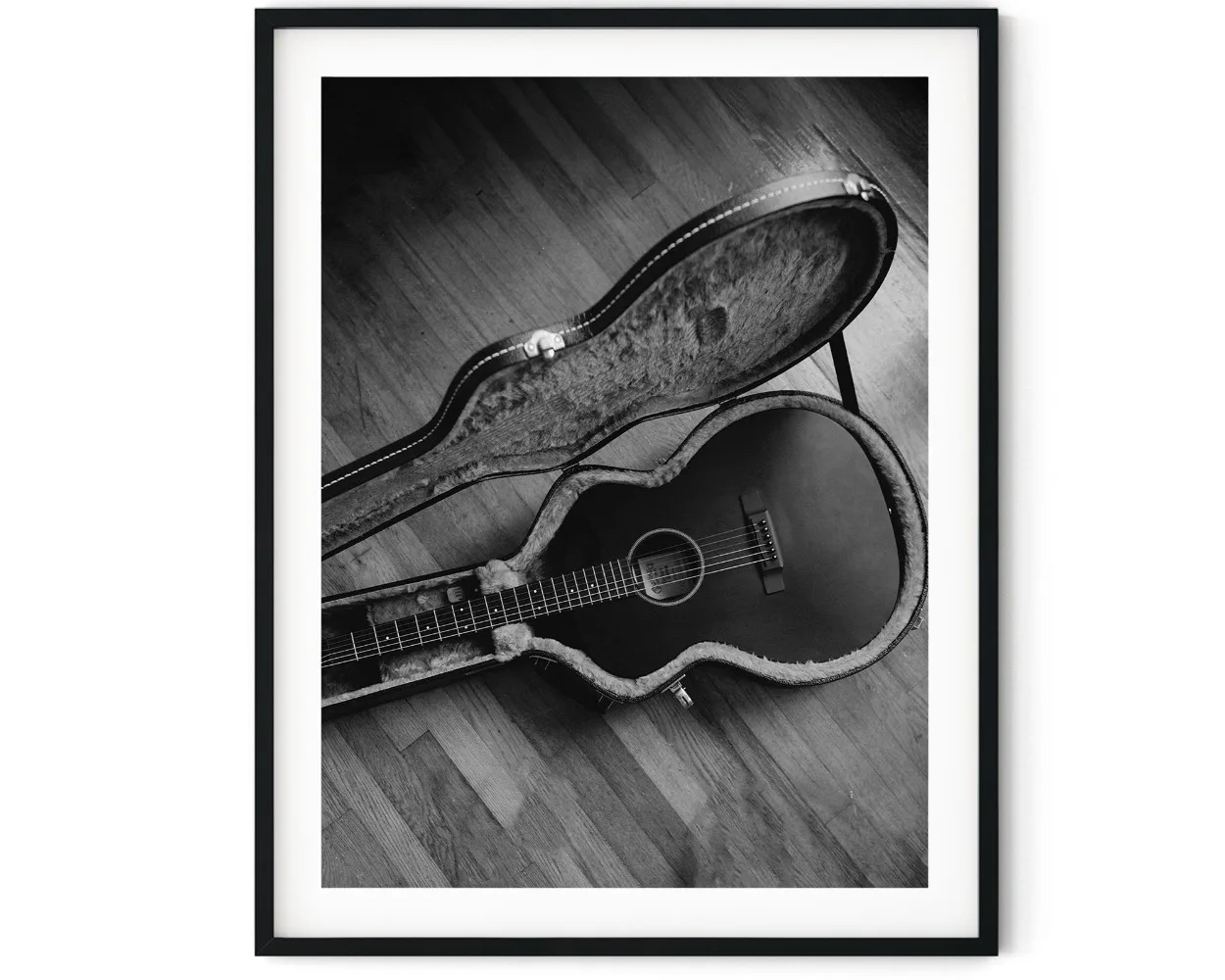 Plakat czarno-białe instrumenty muzyczne Ciemny szary