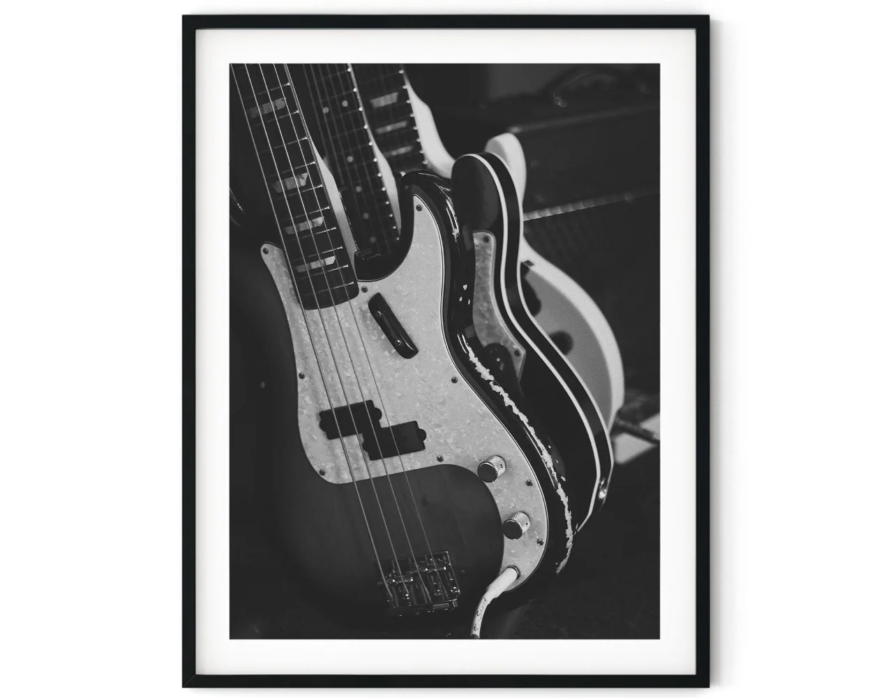Plakat czarno-białe instrumenty muzyczne Fioletowy/фиолетовый