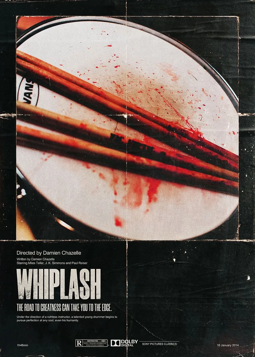 Czarno-białe kadry filmowe - plakat vintage Czerwony
