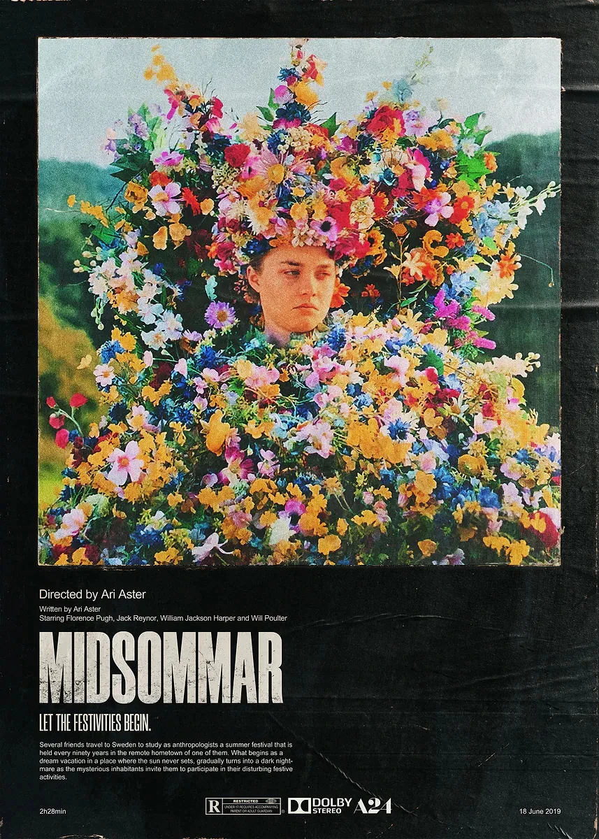 Czarno-białe kadry filmowe - plakat vintage Jasnoszary